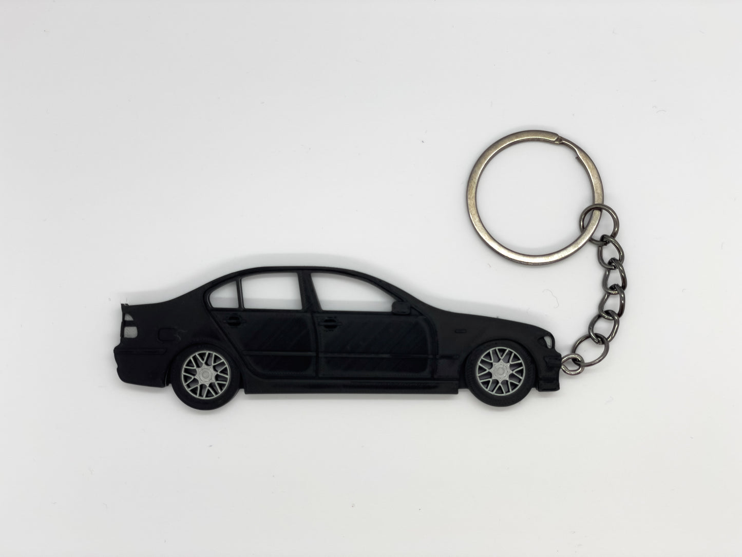 3D Printed Sedan Keychain with NFC Chip - Spinning Wheels, Durable Car Model for Enthusiasts & Gifts