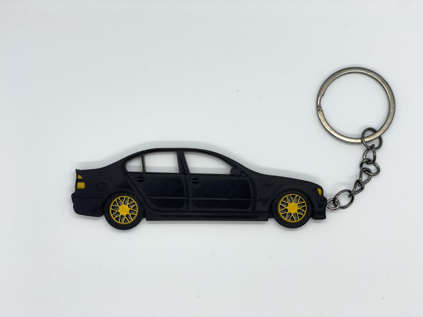 3D Printed Sedan Keychain with NFC Chip - Spinning Wheels, Durable Car Model for Enthusiasts & Gifts